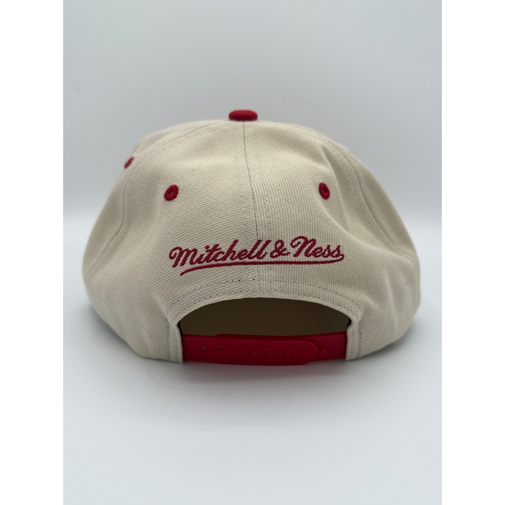 Mitchell & Ness Houston Rockets Snapback Hat Cream Red NBA - Picture 3 of 9